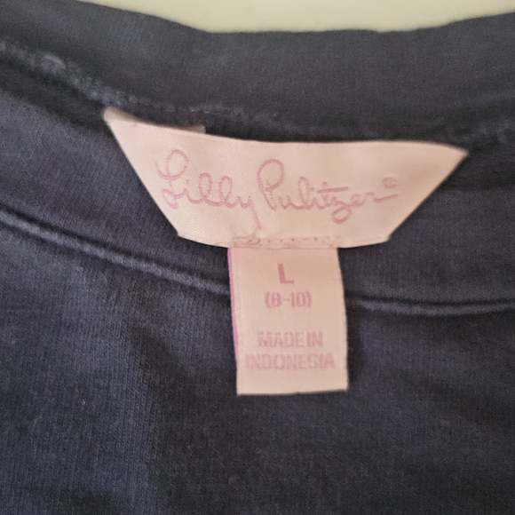 Lilly Pulitzer Girls Navy Shirt, Size 8-10 - Picture 5 of 7